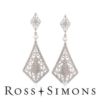 .50 ct. t.w. Diamond Filigree Drop Earrings In Sterling Silver