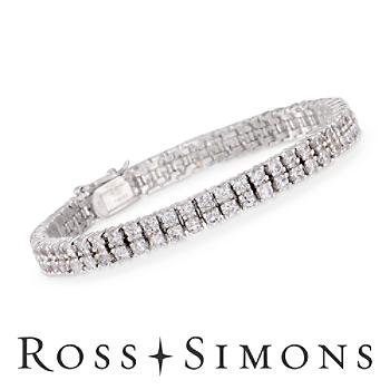 10.25 ct. t.w. CZ Double-Row Bracelet In Sterling Silver