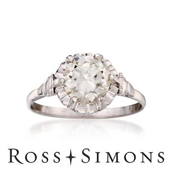 C. 2000 Vintage 1.61ct Diamond Solitaire Engagement Ring. Size 8