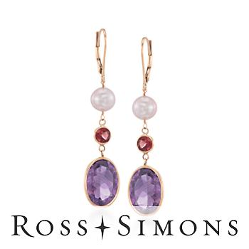 13.20 ct. t.w. Multi-Gemstone Drop Earrings In 14kt Yellow Gold