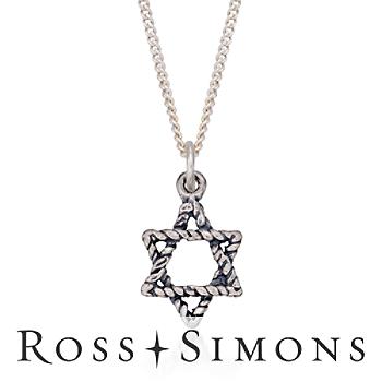 C. 1980 Vintage Silver Star of David Pendant Necklace. 18" silver star necklace