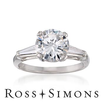 C. 1970. Vintage 2.30ct t.w. Diamond Three-Stone Engagement Ring. Size 6