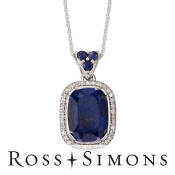 9.65ct t.w. Sapphire, .50ct t.w. Diamond Pendant Necklace. 18