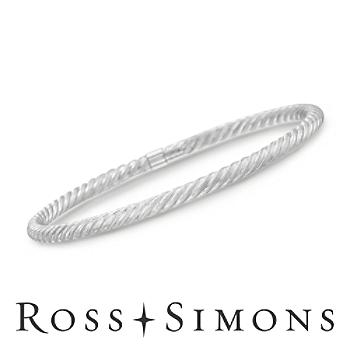 14kt White Gold Bangle Bracelet. 7.75