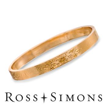 C. 1913. 14kt Yellow Gold Bangle Bracelet. 7.5