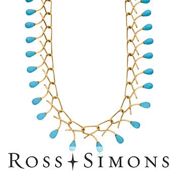 C. 1990 Vintage Turquoise Necklace In 18kt Yellow Gold. 16.5" vintage turquoise jewelry