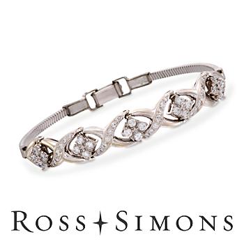 C. 1980 Vintage Jabel 1.75ct t.w. Diamond Bracelet In Gold. 7.25" april birthstone bracelets