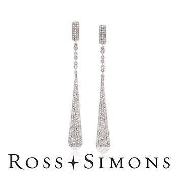 1.95 ct. t.w. Diamond Linear Teardrop Earrings In 14kt White Gold