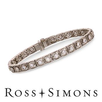 C. 1990 Vintage 3.35 ct. t.w. Diamond Bracelet In Platinum. 7" platinum bracelet