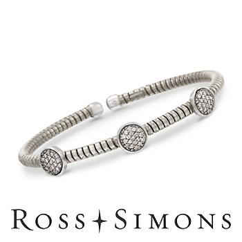 .55 ct. t.w. Diamond Bangle Bracelet In 14kt White Gold. 7