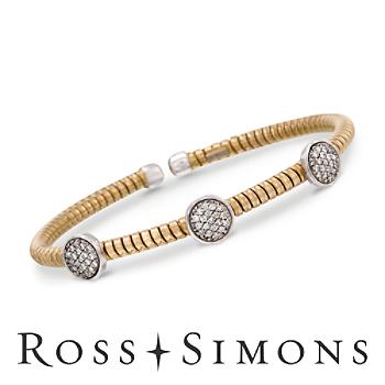 .55 ct. t.w. Diamond Bangle Bracelet In 14kt Two-Tone Gold. 7