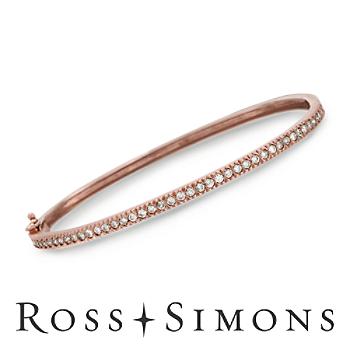 1.10 ct. t.w. Diamond Bangle Bracelet In 14kt Rose Gold. 7