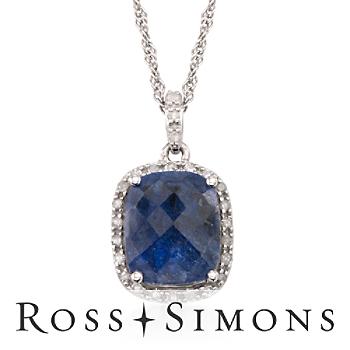 7.00ct Sapphire, .25ct t.w. Diamond Pendant Necklace. 18