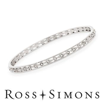.41 ct. t.w. CZ Openwork Bangle In Sterling Silver