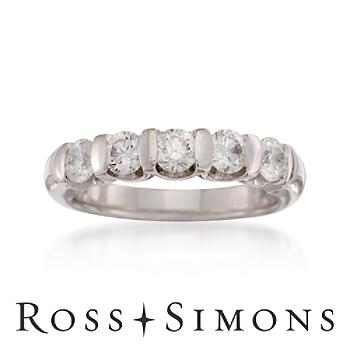 C. 1990 Vintage .75 ct. t.w. Diamond Ring In 14kt White Gold. Size 6