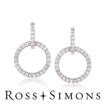 .75 ct. t.w. Diamond Circle Drop Earrings In 18kt White Gold