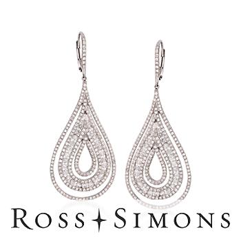 3.60 ct. t.w. Diamond Multi-Teardrop Earrings In 18kt White Gold
