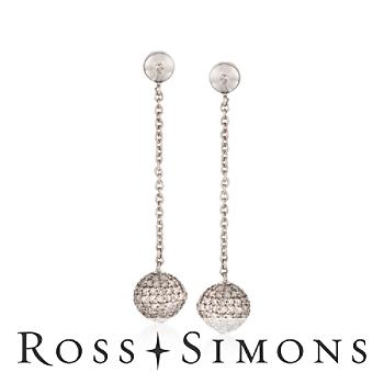 Linear 2.90 ct. t.w. Diamond Drop Earrings In Sterling Silver