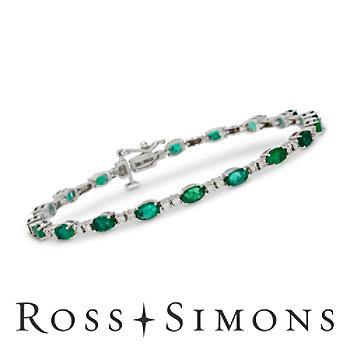 3.95ct t.w. Emerald, .70ct t.w. Diamond Bracelet in Gold. 7"