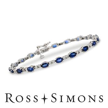 5.95ct t.w. Sapphire, .70ct t.w. Diamond Bracelet In Gold. 7
