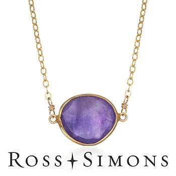 7.00 Carat Amethyst Drop Necklace In 14kt Yellow Gold and Vermeil