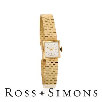 C. 1960 Vintage Lecoultre Women's Watch In 14kt Yellow Gold. 6.5