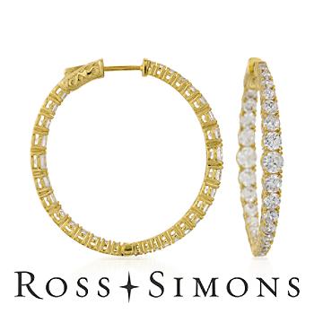 5.80 ct. t.w. CZ Hoop Earrings In Vermeil