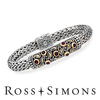 C. 1980 Vintage 1.00 ct.t.w. Ruby Bracelet In Two-Tone. 7.5