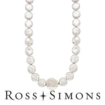 Coin Pearl Rose Necklace In 14kt Yellow Gold