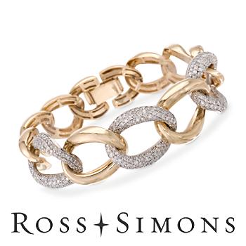 7.80 ct. t.w. Curb Link Diamond Bracelet In 14kt Yellow Gold. 7