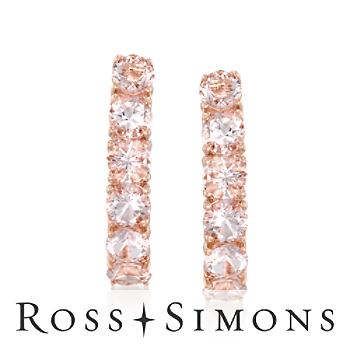 2.50 ct. t.w. Morganite Hoop Earrings In Sterling Silver