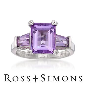 3.95 ct. t.w. Amethyst Ring In Sterling Silver february birthstone rings