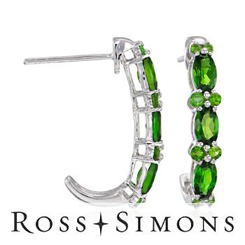 1.50 ct. t.w. Green Diopside Hoop Earrings In Sterling Silver
