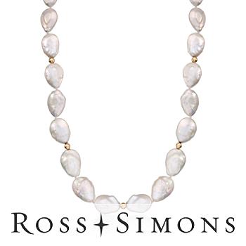 Long Baroque Pearl Necklace In 14kt Yellow Gold