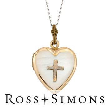 C. 1950 Vintage Mother-Of-Pearl Locket Pendant on Gold Chain. 18