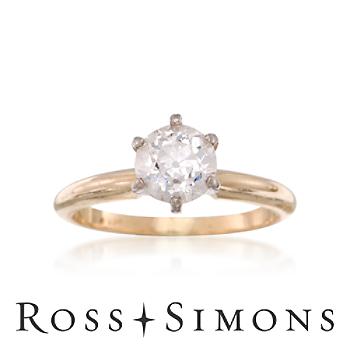 C. 1960 Vintage .90ct Diamond Solitaire Ring In Gold. Size 4.5