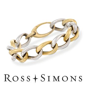 C. 1990 Vintage 14kt Two-Tone Gold Curb Link Bracelet. 8.25