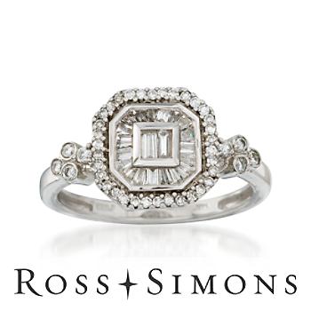 .70 ct. t.w. Square-Top Diamond Ring In 14kt White Gold