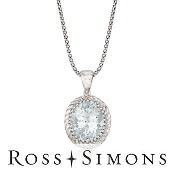4.60 Carat Aquamarine Pendant Necklace In Sterling Silver. 18"