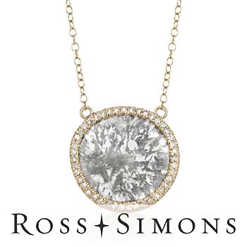 3.20ct Diamond Slice Pendant Necklace, Diamonds In Gold. 17