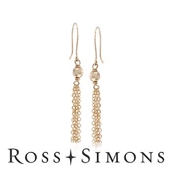 14kt Yellow Gold Bead Chain Earrings