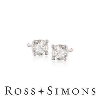 C. 2000 Vintage .30 ct. t.w. Diamond Stud Earrings In 14kt White Gold