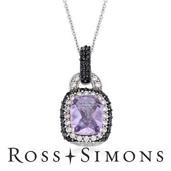 2.70ct Amethyst Pendant Necklace, Multi-Gem In Silver. 18