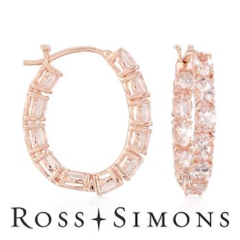 3.35ct t.w. Morganite In-And-Out Hoop Earrings Over Silver. Hoop Earrings