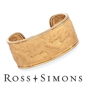 C. 2000 Vintage Carrera & Carrera Gold Horse Motif Cuff Bangle Bracelet. 7