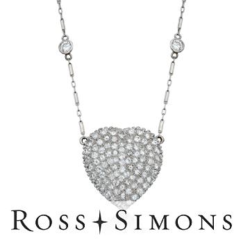 C. 1980 Vintage 5.00ct t.w. Pave Diamond Heart Pendant Necklace. 215