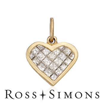 C. 1990 Vintage 1.50ct t.w. Diamond Heart Pendant In 18kt Yellow Gold