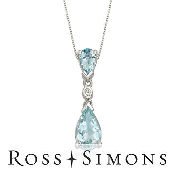 .65ct t.w. Aquamarine, Diamond Pendant Necklace In Gold. 18
