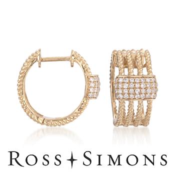 .47 ct. t.w. Diamond Huggie Hoop Earrings In 14kt Yellow Gold
