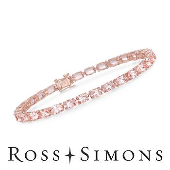 12.80 ct. t.w. Morganite Tennis Bracelet in 18kt Over Sterling
